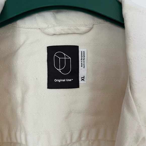Original Use White Denim Button Up Shirt Jacket Shacket Size XL - Picture 2 of 3